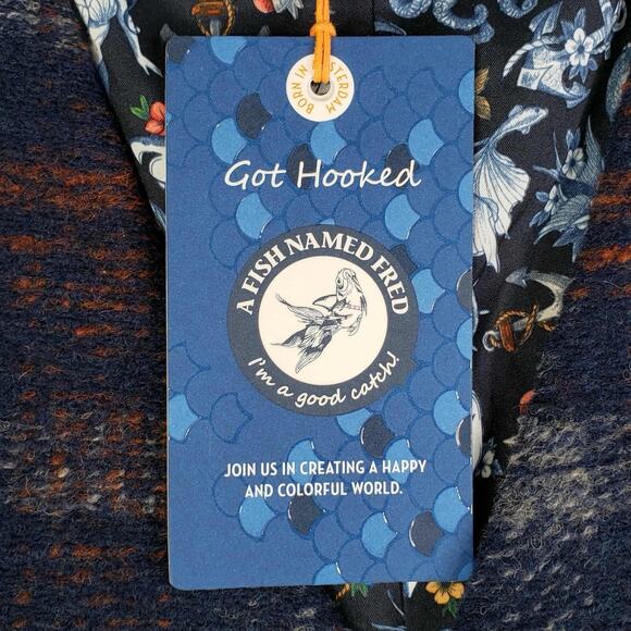 A Fish Named Fred Vest Wool Plaid Waistcoat Blue Grey Check Size 42 Mens New - Picture 10 of 13